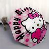 Hello Kitty, Birthday Automatic Open/Close Umbrella Cute Umbrella with Cute Design, Portable 3 Fold Compact Umbrella for Men & Women, Hallow
