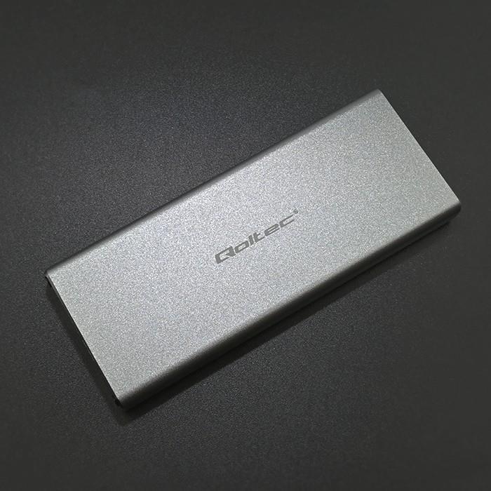 Qoltec .2 SSD case/slot | SATA | NGFF | USB 3.0 | Super speed 5Gb/ | 2TB | Silver