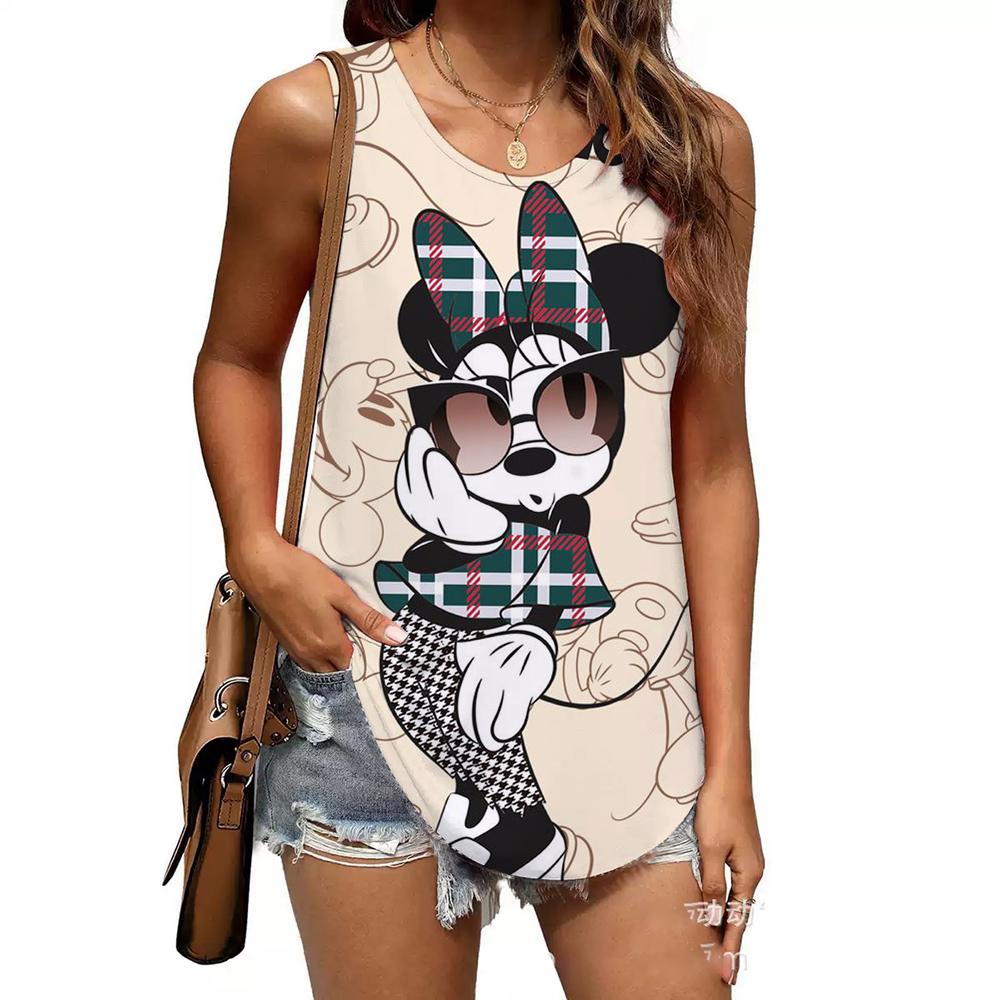 Fashion Printed Top Casual Loose Sleeveless T-Shirts Women’s