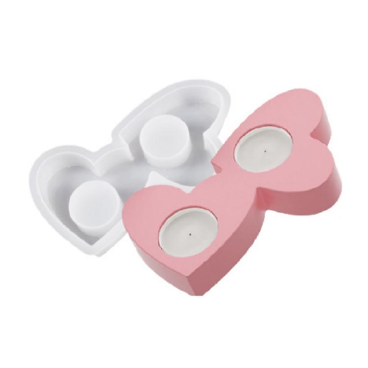Candle Holder Silicone Mold DIY Crystal Epoxy Resin Heart Candle Holder Mold 1