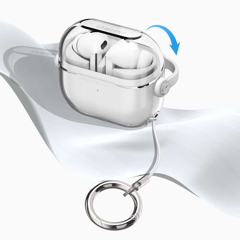 

Protective Case Samsung Buds3pro Headphone Case Galaxy Ybuds3 Earphone Case Creative Lock Second Change Bracket Transparent Anti-Lost Ins Fancy Samsung buds 3/3 pro Transparent + White