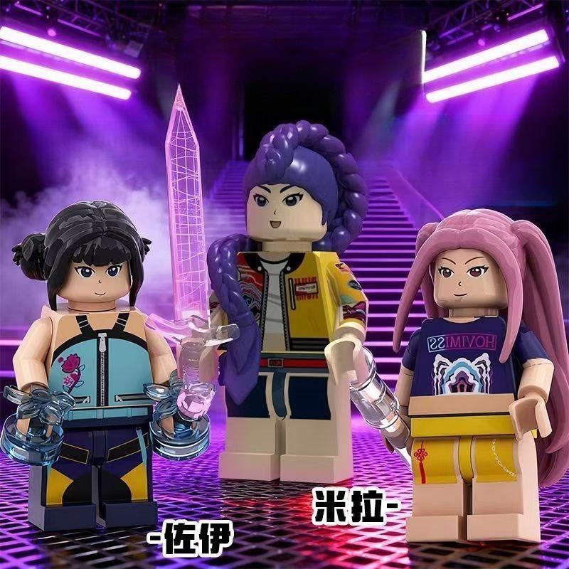 Mini Kpop Demons Hunters Assembling Figurine Model Building Blocks Toys Zoe Rumi Mira Girl Fans Collection Christmas Gift