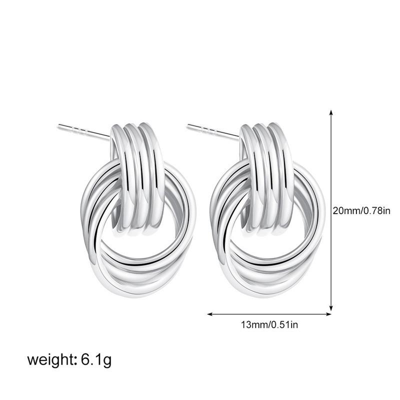 316 Titanium Steel Twisted Knot Earrings: Elegant Geometric Studs with European and American Flair