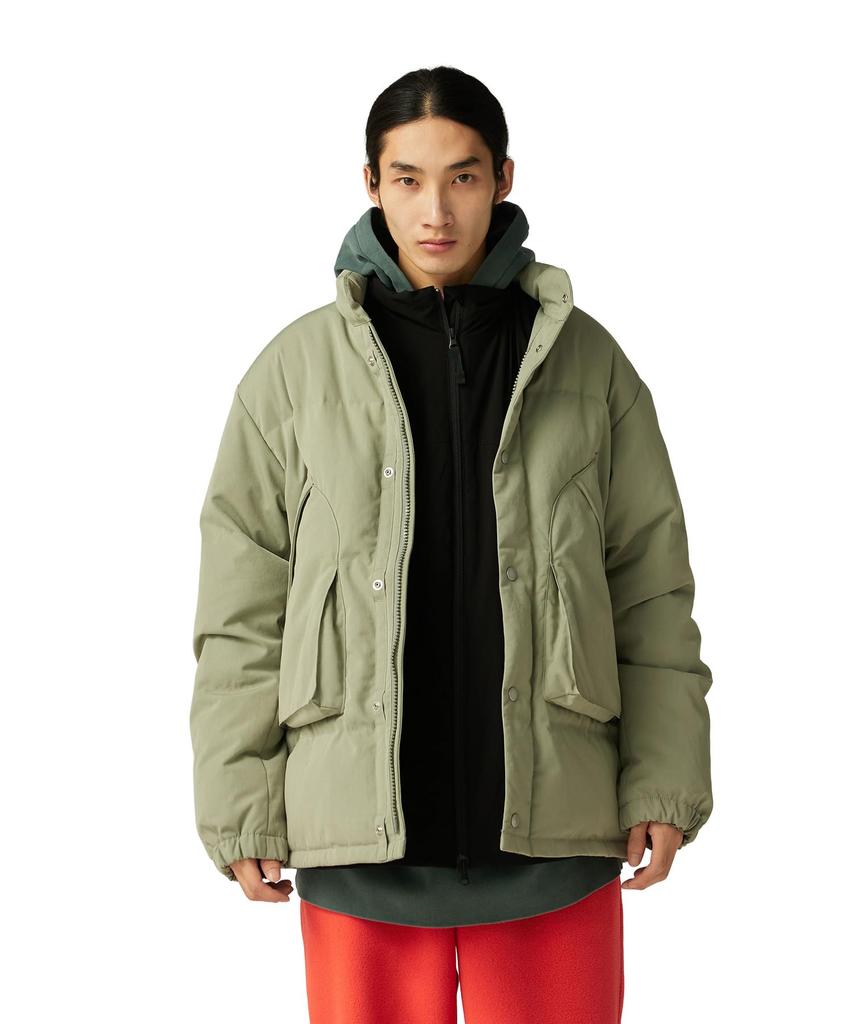 Snow Peak TAKIBI Weather Down Jacket Outerwear Jacket with Down Light Size L for Men and Women JK-25AU031, Insulation, Olive,