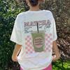 Yk Aesthetic Matcha Latte Back Print TShirt For Women Cute Matcha Lover T Shirt Egirl Loose Tees Retro Streetwear Unisex Tops