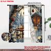 Flat Printing Christmas Hot Curtains Snowy Cabin Scene Digital Printed Polyester Drapes Birthday Party Perfect Curtain Set Of 2 Made Washable