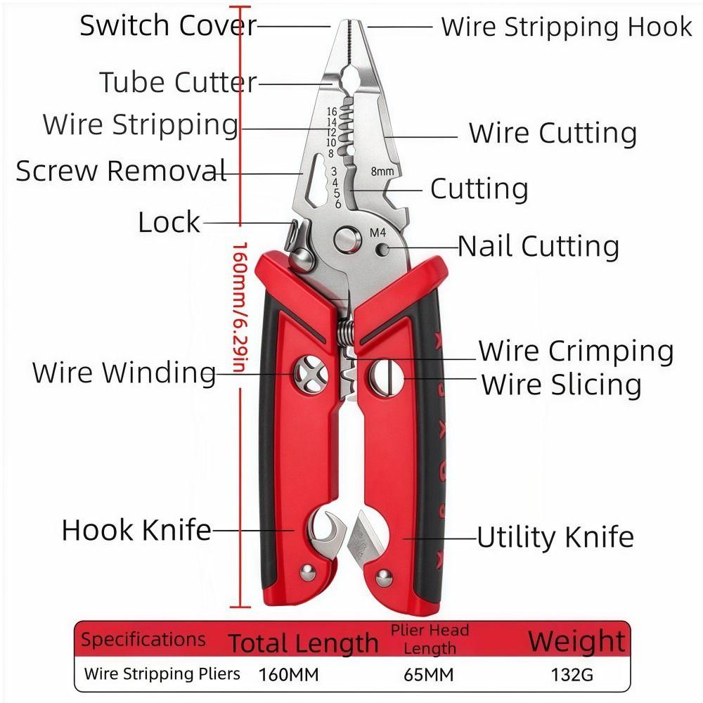 Wielofunkcyjne szczypce elektryczne Ręczne szczypce do rozdzielania Szczypce do zdejmowania izolacji Narzędzia elektryka