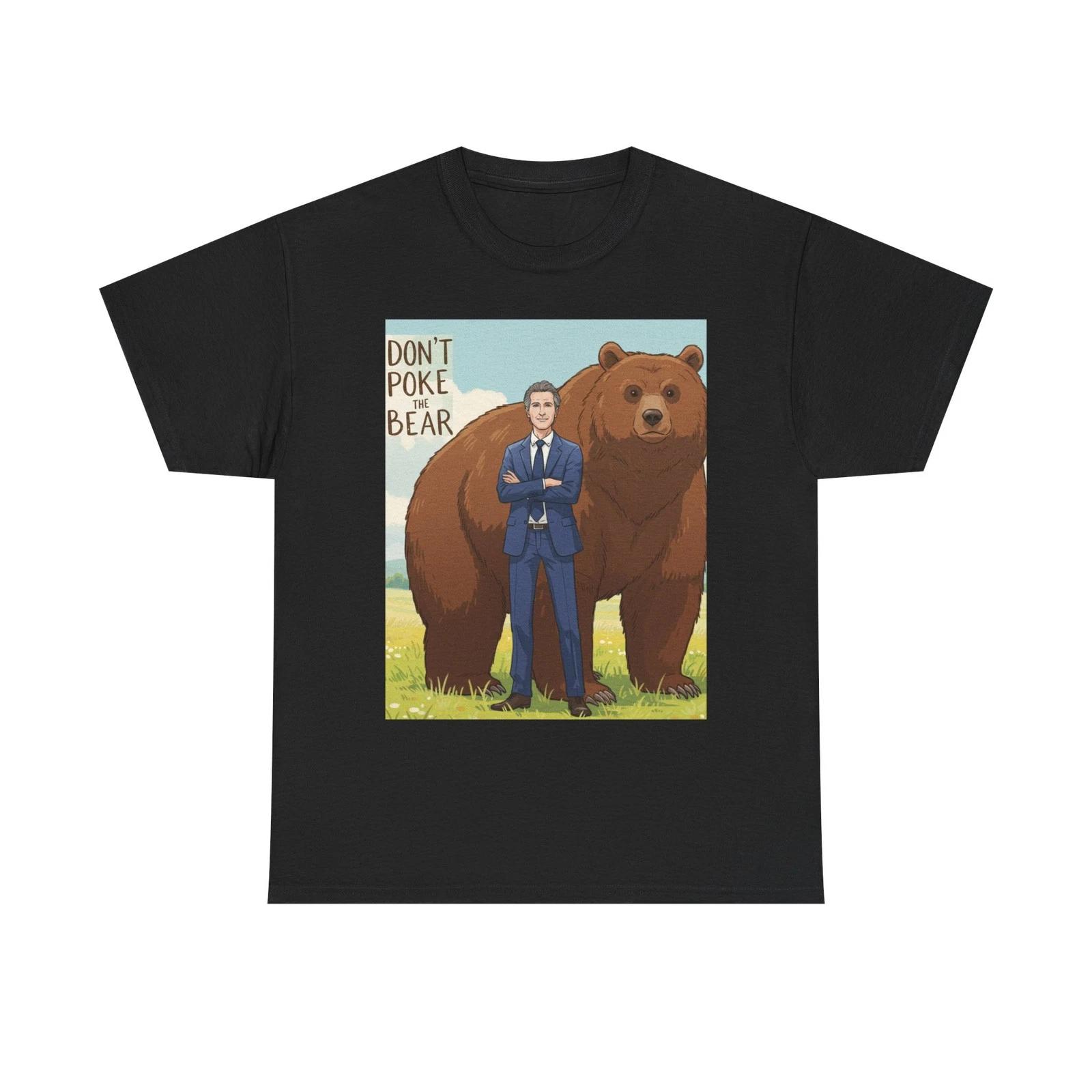GAVIN NEWSOM Don t Poke the Bear GHIBLI style cotton SHORT STYLE TEE T-SHIRT M
