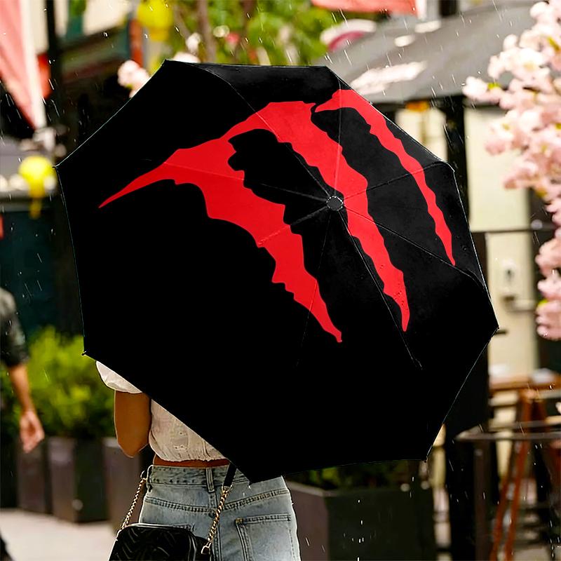 1pc Sturdy 8-Bone Auto Umbrella, Monster Umbrella, Digital Printed, Foldable Umbrella for On-the-Go Outdoor Use