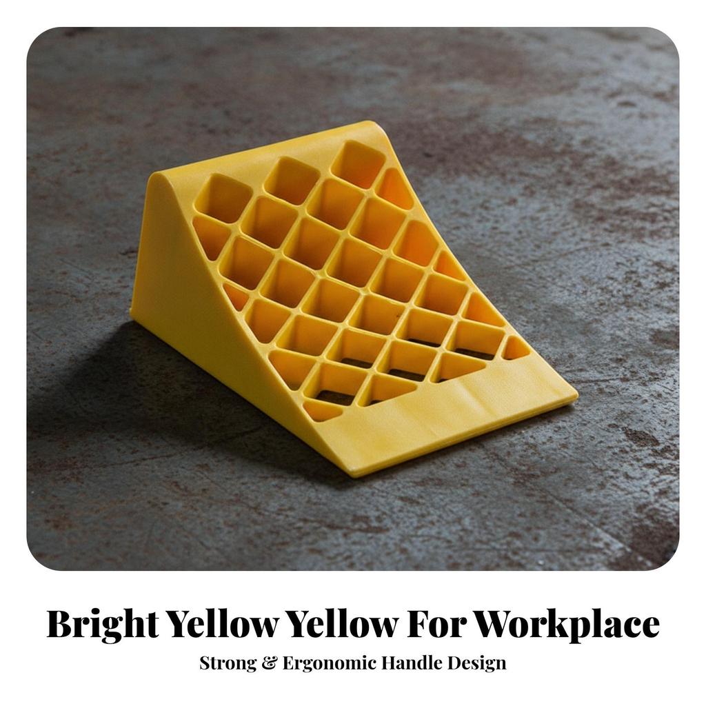 Plastic Wheel Chock Ribbed with Raised Ribs Sturdy for Drivers