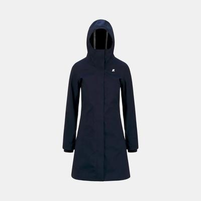 K-WAY STEPHY BONDED 3-Layer Waterproof Mid-Length Raincoat Deep Blue