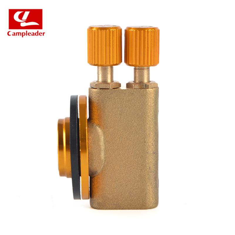 Gas Burner Camping Gas Stove Safety Switch Double Head Inflatable Valve Adapter for Flat Liquefied