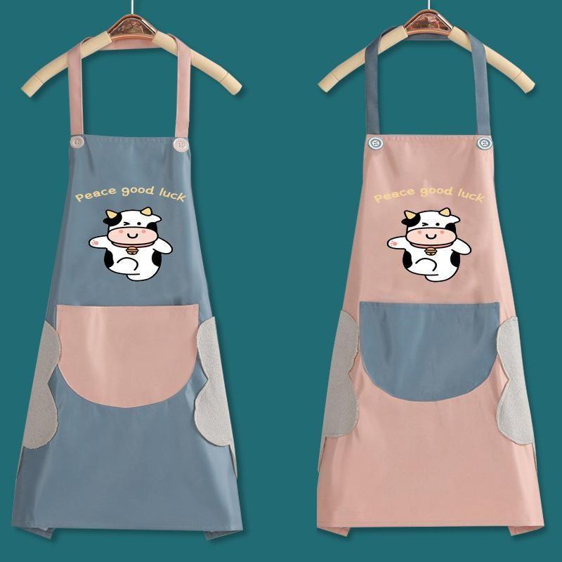 Resistant Oil Waterproof Polyester Oxford Stripeds Apron Wipe Kitchens Hand