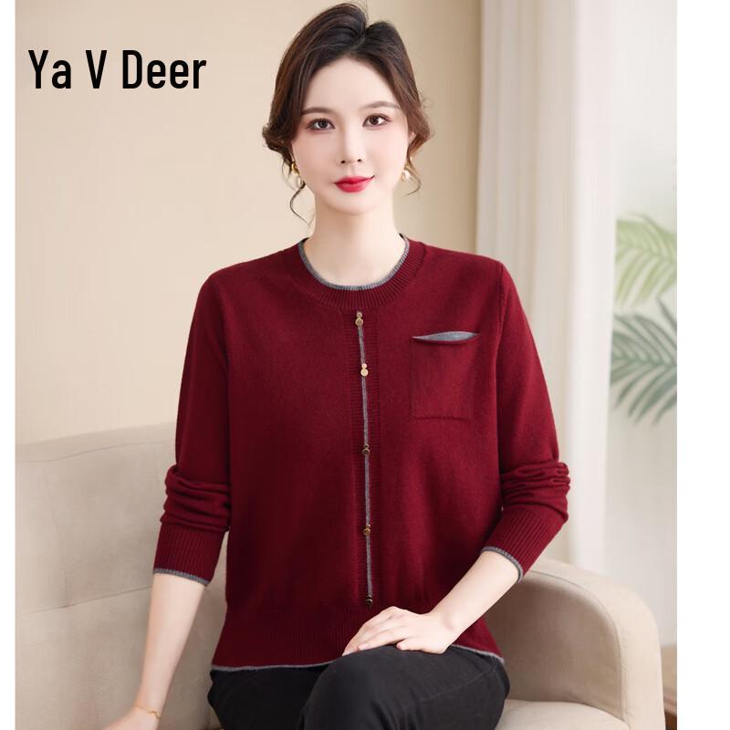 Yalu Damen Strick-T-Shirt für den Frühling