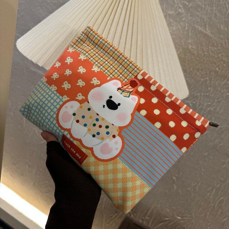 Girly Colorful Background Dog Cosmetic Bag Large Capacity Travel Portable Women  Clutch Pouch Handbag Makeup Storage Bags