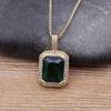 Nidin Top Quality Austrian Crystal Geometric Rectangle Pendant Necklaces For Women 5 Colors Stone Zircon Party Wedding Jewelry