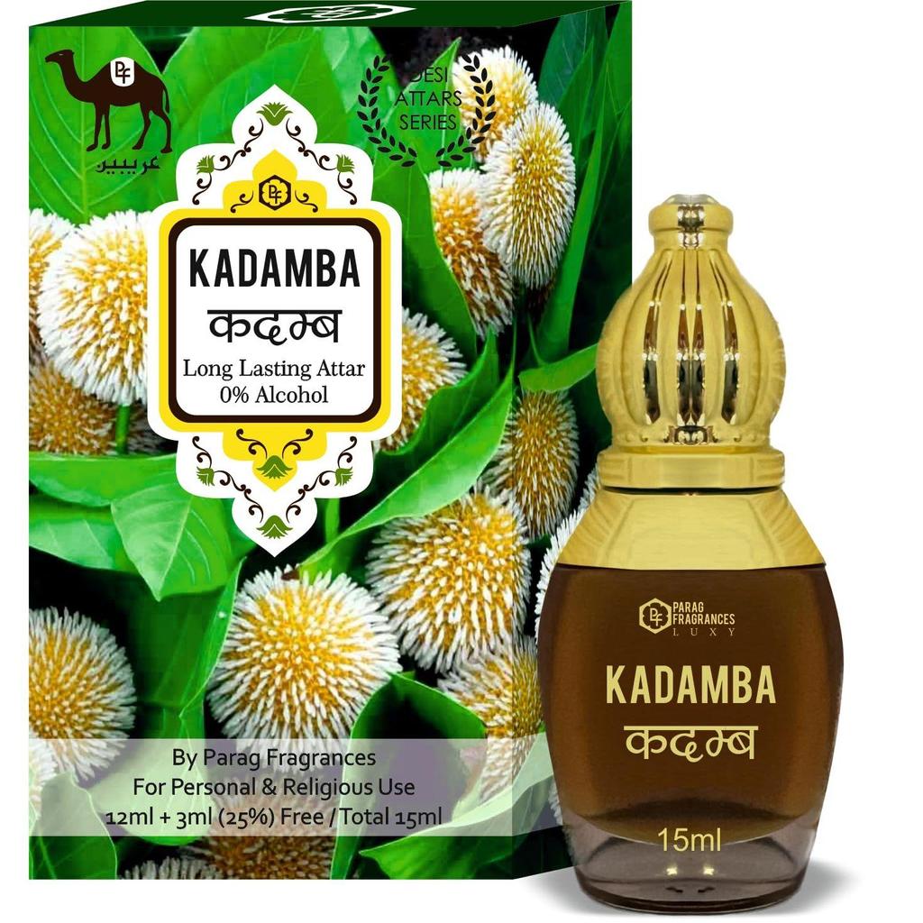 Parag Fragrances Desi Attar Series 12ml + 3ml Free / 15ml (Natural & Long Lasting Fragrance) Alcohol Free Attar/Itra For Personal & Religious Us