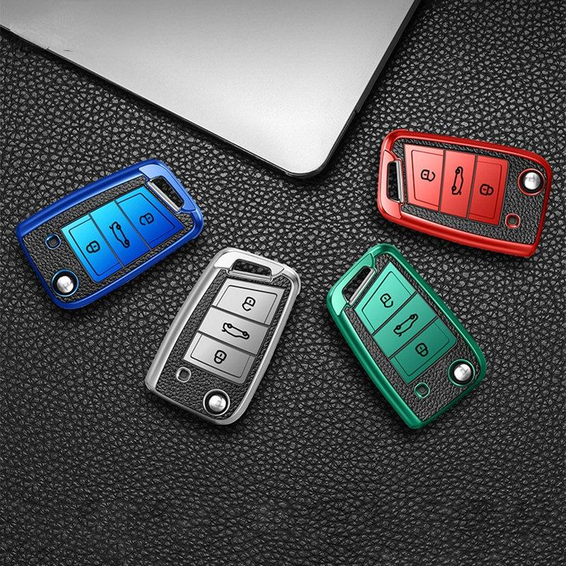 

Чехол для автомобильных ключей для Volkswagen MK7/GTI 7/Golf 7/Golf R Skoda Octavia A7 SEAT, складной брелок с дистанционным управлением, брелок