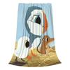 Flannel Throw Blanket Puffin Rock Cartoon Warm Plush Blankets Soft Bedspread for Bed Living Room Home Travel Couch