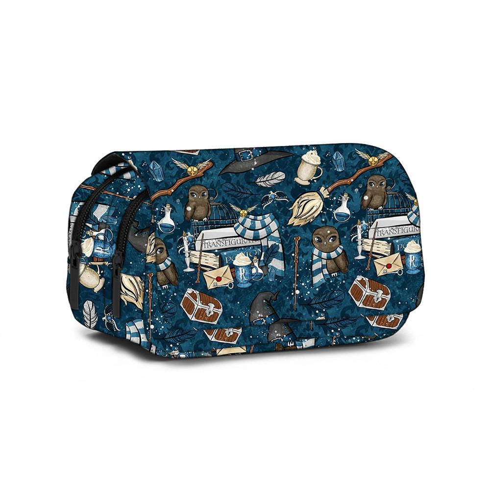 Astuccio Doppio Strato Harry Potter in Materiale di Nylon per Studenti e Bambini