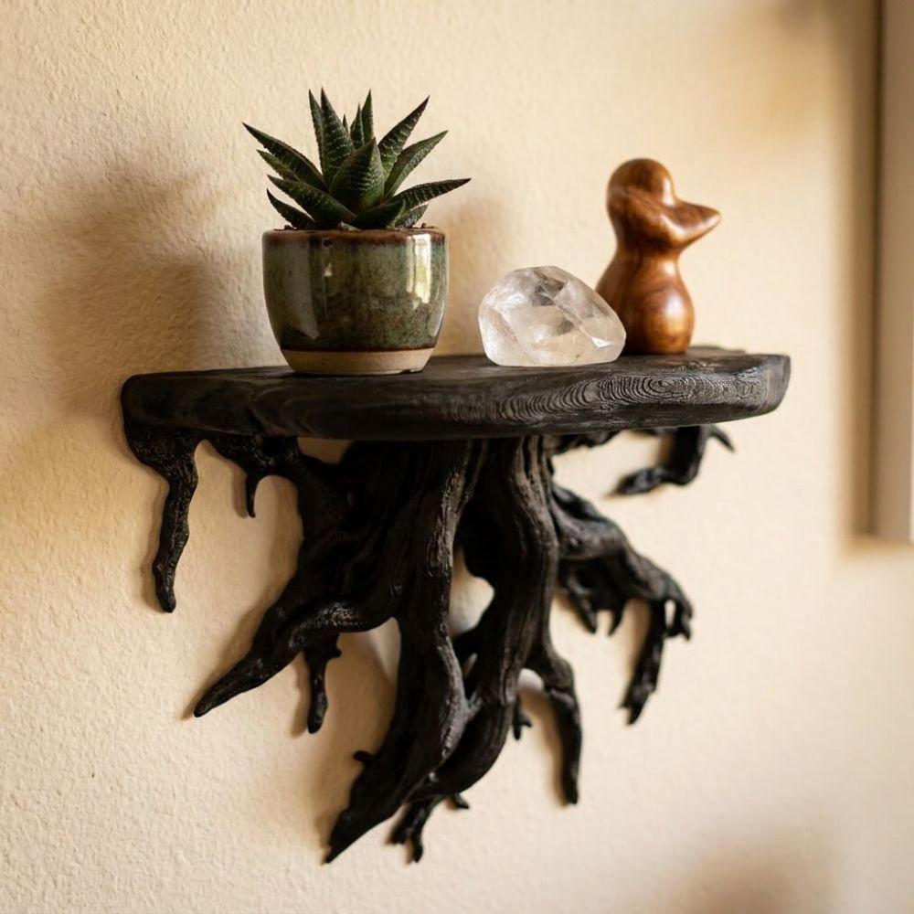 Plastic Driftwood Wall Floating Shelf 3D Printed Storage Stand Wall Mount Display Rack Home Wall