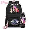 2Pcs/set Anime K-Pop Demon Hunters Printed Backpack with 750Ml Water Bottler for Teenager Girl Boy Large Capacity Waterproof Bookbag Gift