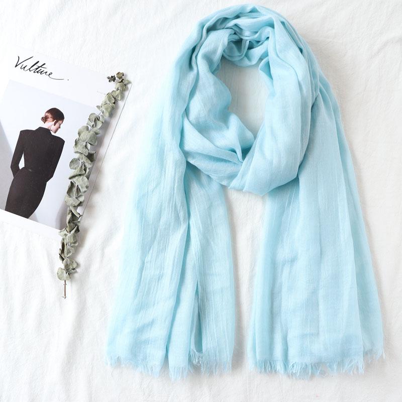 105*190cm One Piece Women Oversize Solid Plain Scarf Shawls Head Wraps Viscose Cashmere Muslim Frayed Hijabs Pashmina