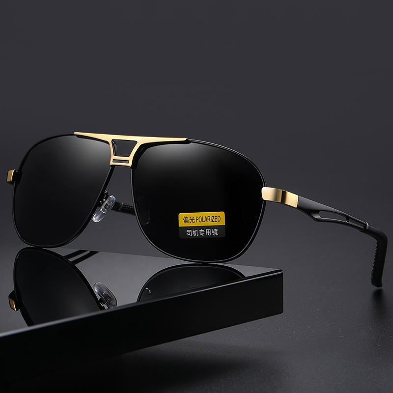 Fashion senior sense men's and women's metal sunglasses polarizing color-changing glasses decorated photo holiday gift glasses