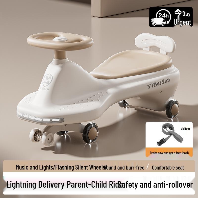 

Anti-Rollover Twist Scooter for Kids 1-3 & Adults: Rocking, Sliding Fun