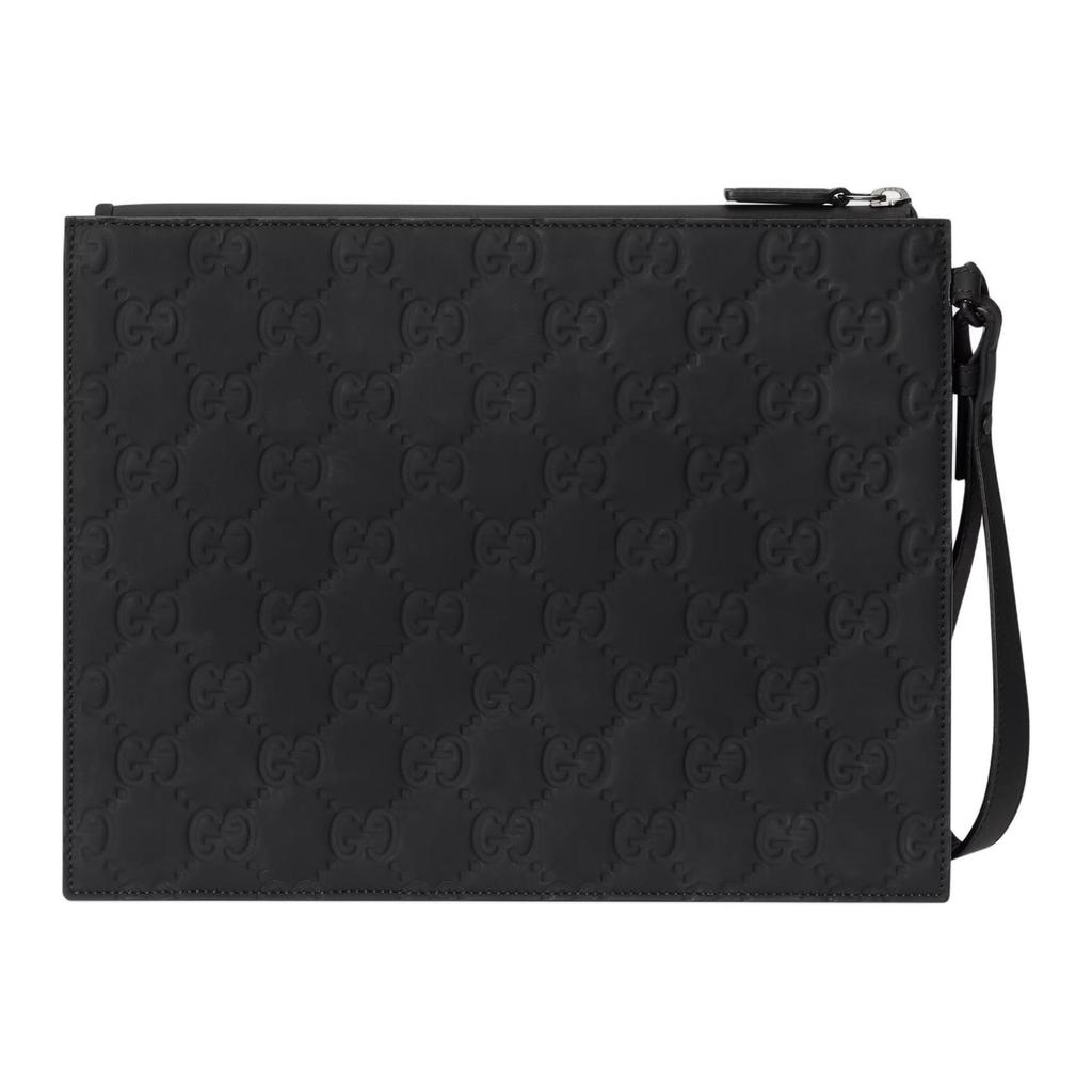 GUCCI Leather Wallet Card Holder Clutch Small Men's Black 771319-AAC0G-1000