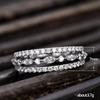 CopperFinger Rings for Women Dazzling White Cubic Zirconia Wedding Marriage Party Ring Fashion Jewelry