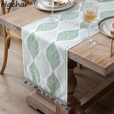 Ins Luxury Nordic Table Runner Print Retro Tassel Flag Decorative Home Textile Banquet Party Long Cloth Household