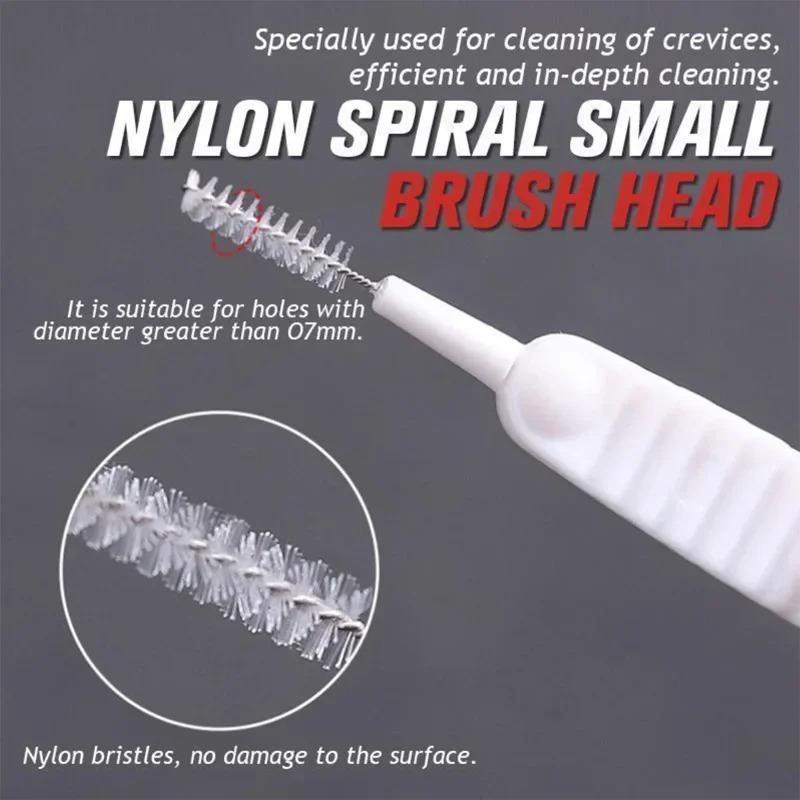 10pcs Shower Cleaning Brush, Plastic, Uncharged, Micro Nylon, Anti-blocking, for Bathroom