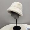 Winter new thickened imitation rabbit fur plush bucket hat women's northern outdoor cold protection ear cover hat tide
