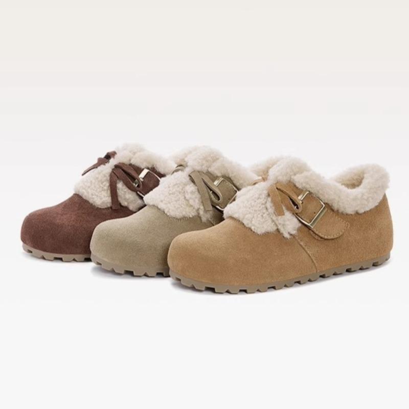 Fashion Women Flats Ankle Boots 2025 Winter Suede Shoes Fashion Casual Fur Sneakers Designer New Elegant Loafers Shoes Buckle Zapatillas