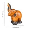 Hand-Carved Teak Wood Elephant Figurine Warm-Toned Wooden