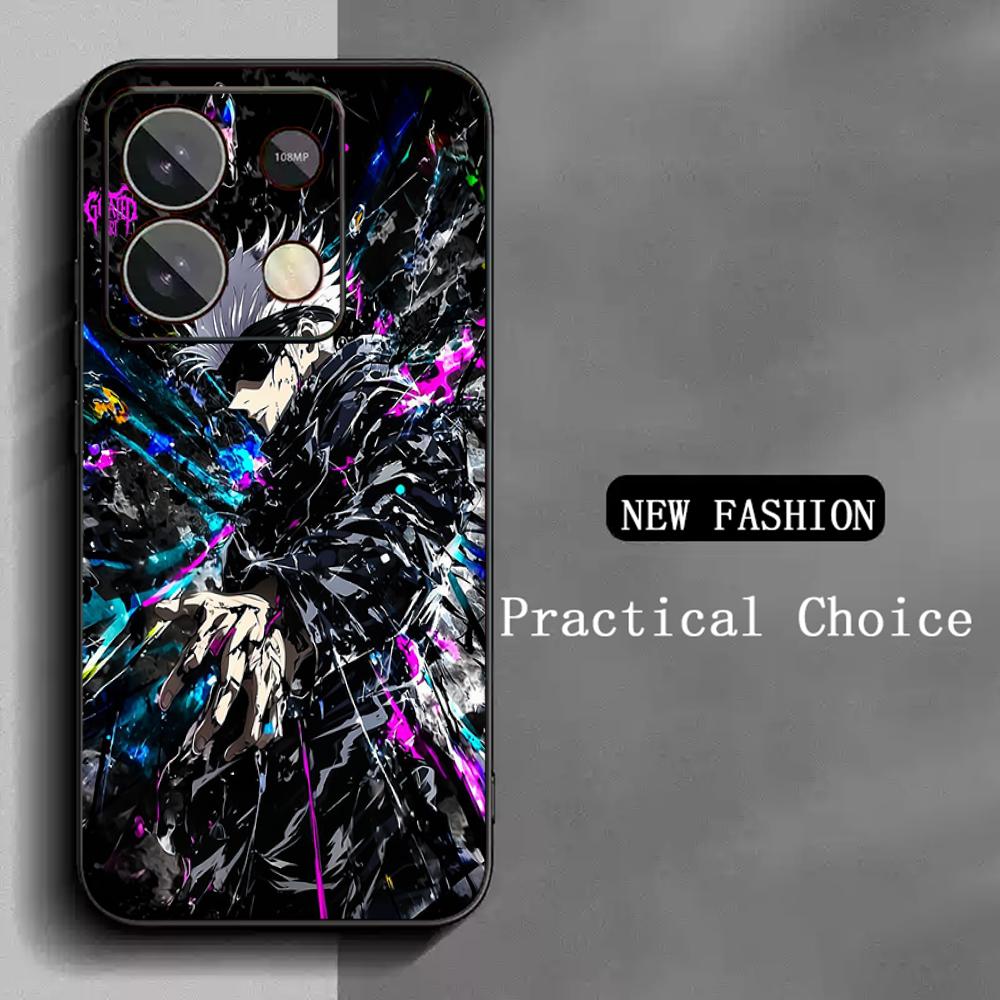 Satoru Gojo Hot Anime Man Poster Phone Case For Redmi Note 14 13 12 11 Pro Plus S 5G 14C A3 Soft Black Phone Cover