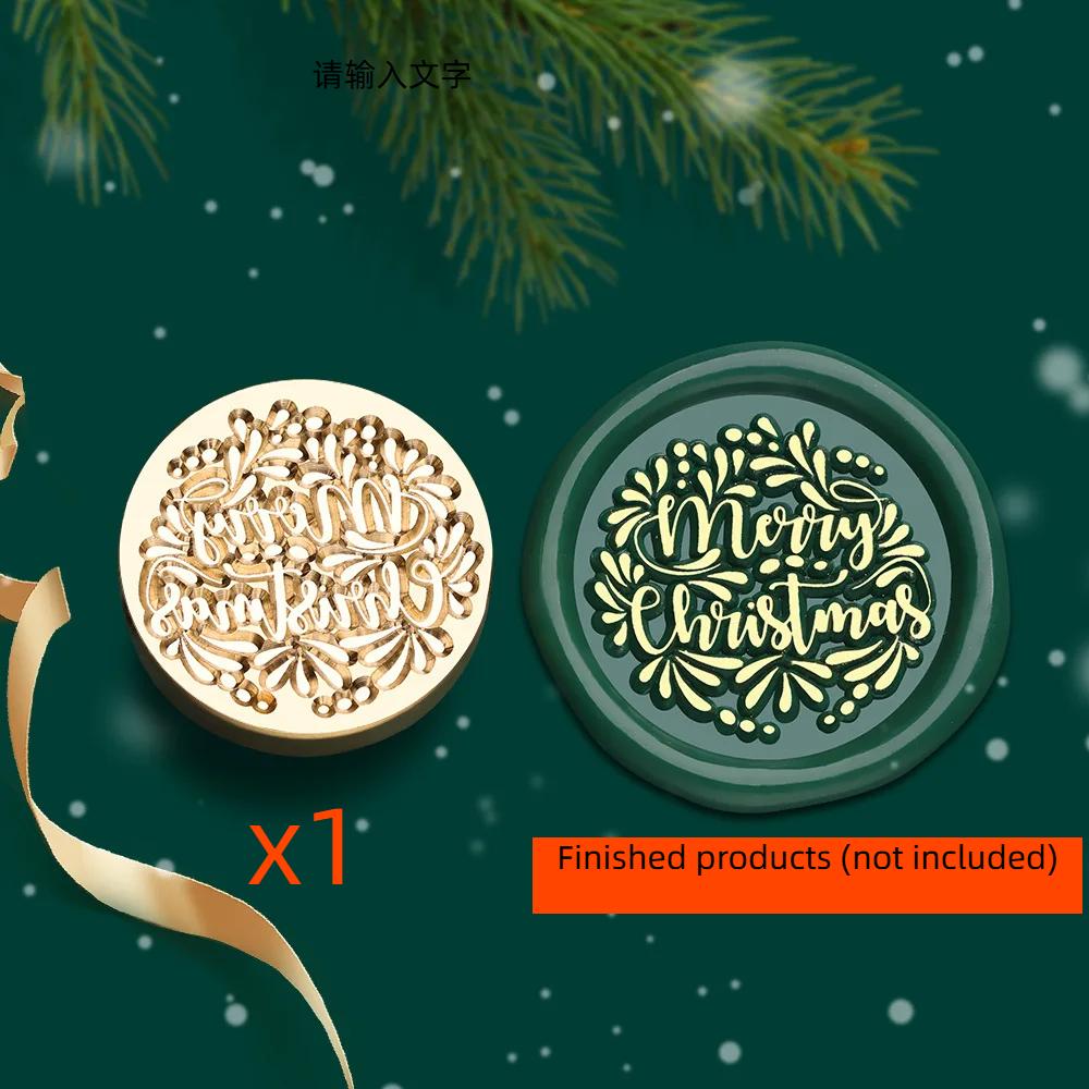 2.5cm Christmas Series Wax Seal Stamps Vintage Merry Christmas Tree Snowflake Head DIY Festival Gift Wrapping Cards Scrapbooking