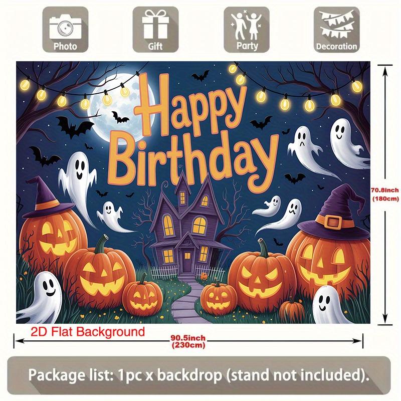 Party Backdrop Halloween Spooky Haunted House Jack Lanterns Photo Background Decor Birthday Party Decor