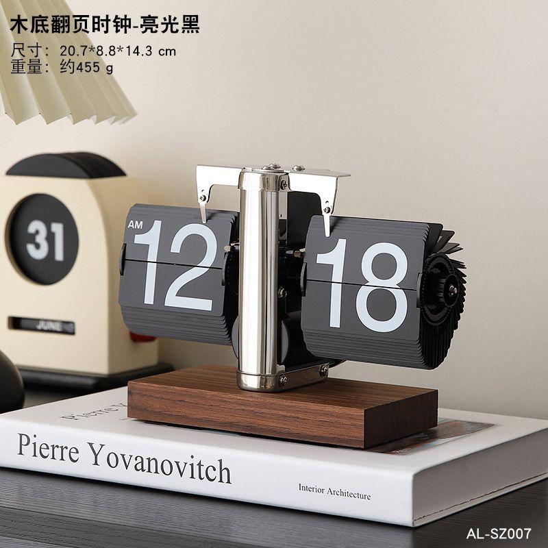Mechanische Automatische Seite Ästhetische Wendung Uhr Figuren Heim Arbeitszimmer Digital Tischuhren Dekoration Wohnzimmer Luxus Ornamente Lustige Geschenke