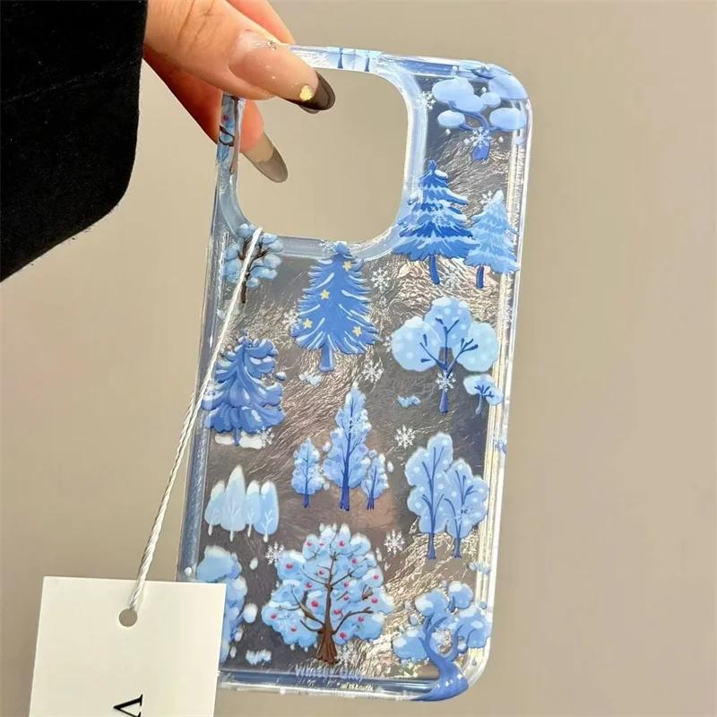 

Luxury Winter Snowflakes Pattern Tinfoil Pattern Phone Case For iPhone Case 16 15 14 13 12 11 Pro Max 12 14 Plus Y2K Cover For iPhone 16 Plus
