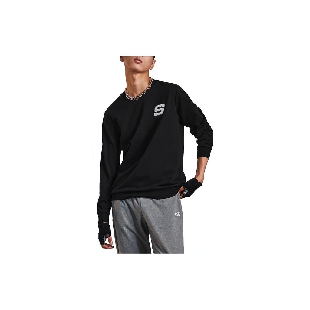 Skechers Loose Fit Round Neck Long Sleeve Pullover Sweatshirt Unisex sweatshirt Carbon-Black L321U138-0018