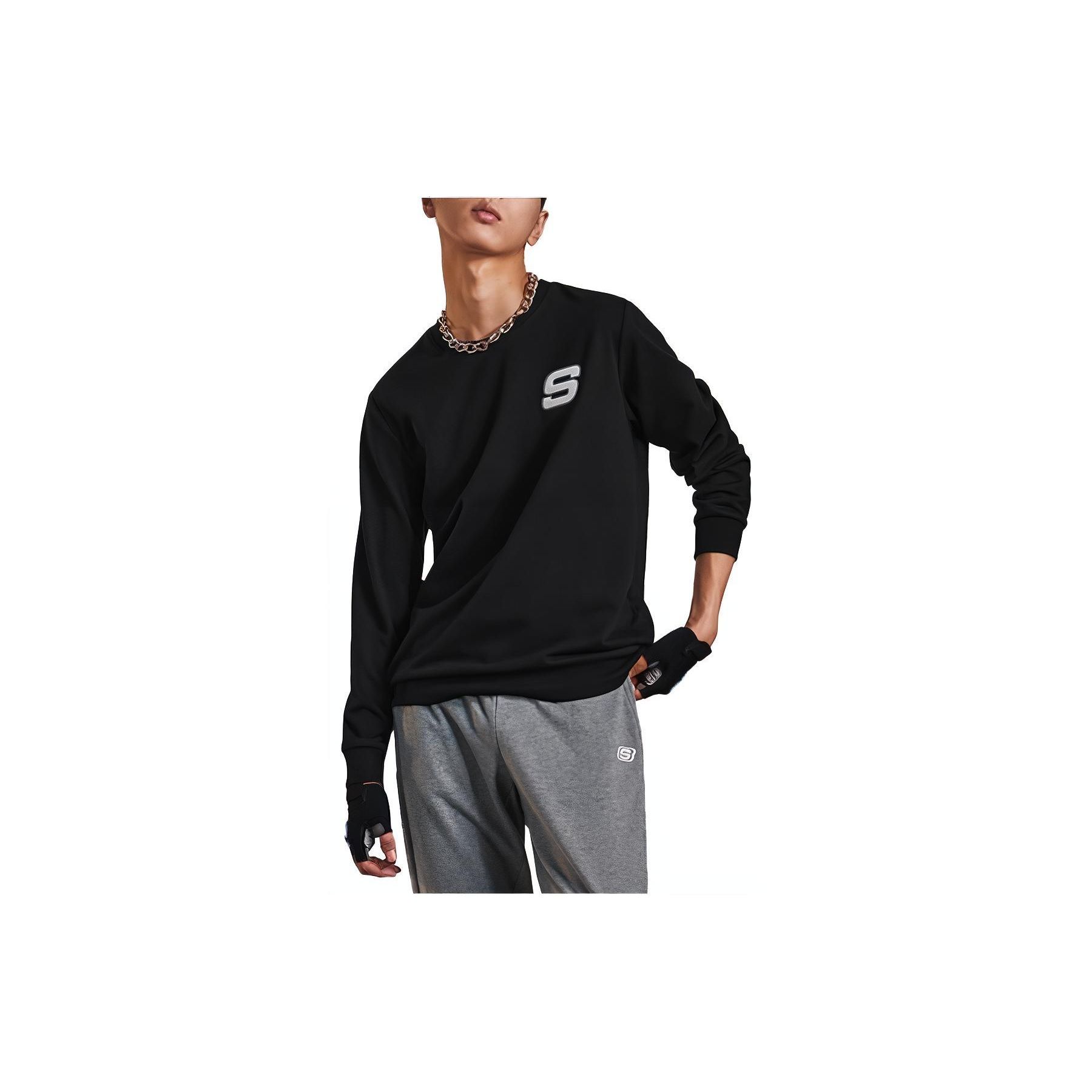 Skechers Loose Fit Round Neck Long Sleeve Pullover Sweatshirt Unisex sweatshirt Carbon-Black L321U138-0018 S
