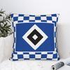 HSV Hamburger Sportverein Quadratische Kissenbezüge Kariert Fußballverein Kissenbezug Vintage Reißverschluss Dekoration Kissenbezug für Zuhause 18"
