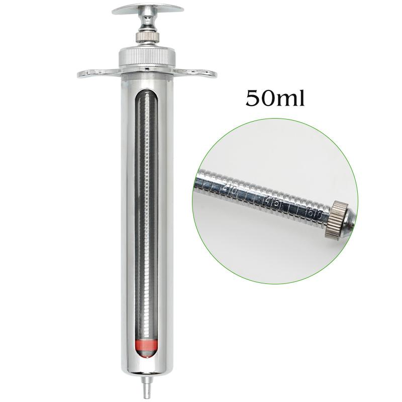 Stainless Steel Syringe Hypodermic Veterinary Animal Syringe for Pig Cattle Sheep Injector Vet Tools Farm Supplies белый