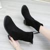 Autumn Winter 2024 New Shoes Women Thick-Soled Casual Plus Size 43 Black Suede Short Boots Fashion Women Boots