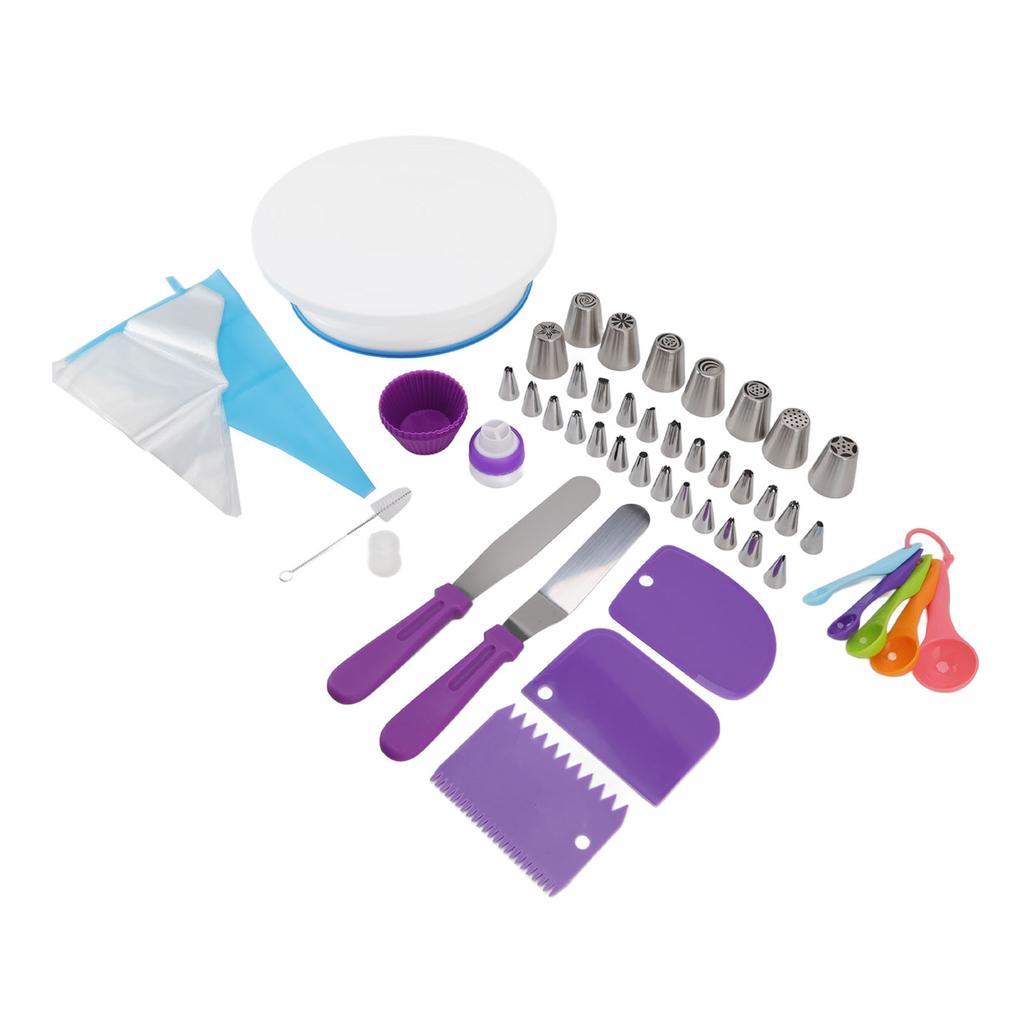 Cake Turntable Set Decorating Table Decorating Piping Nozzle Silicone Bag DIY Baking Set