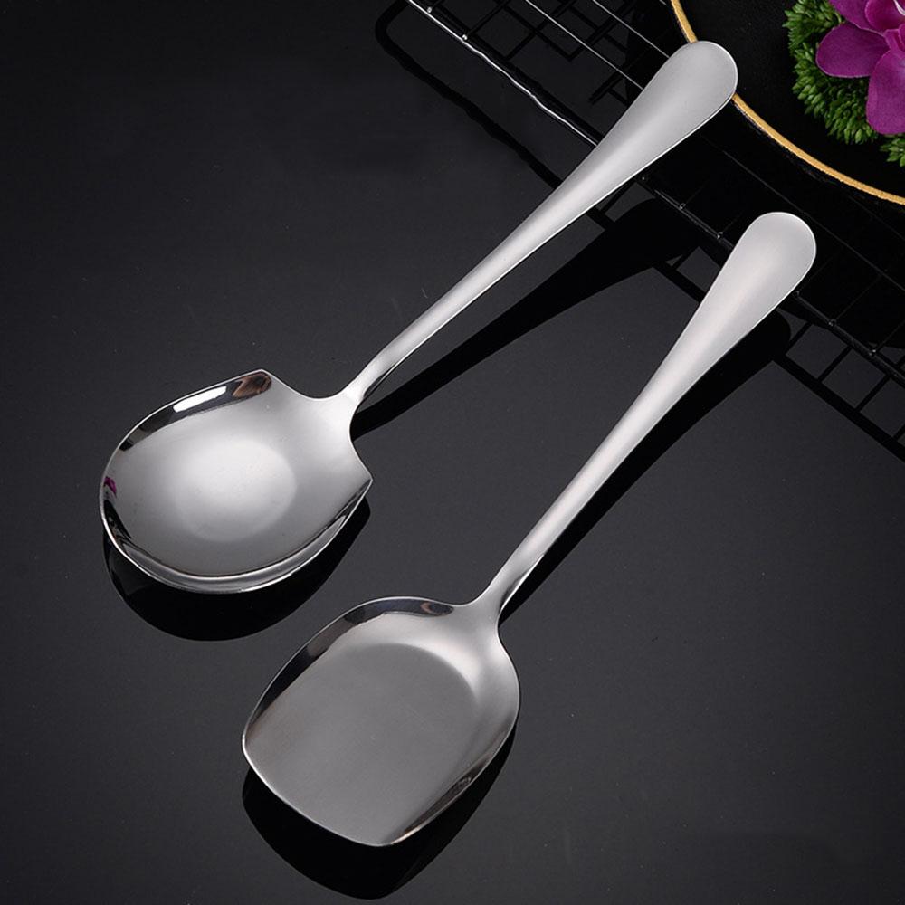 SUS410 Stainless Steel Large Stainless Steel Rice Spoon Ergonomic Metal Serving Spoon Kitchen Flatware Salad Serving Utensils4