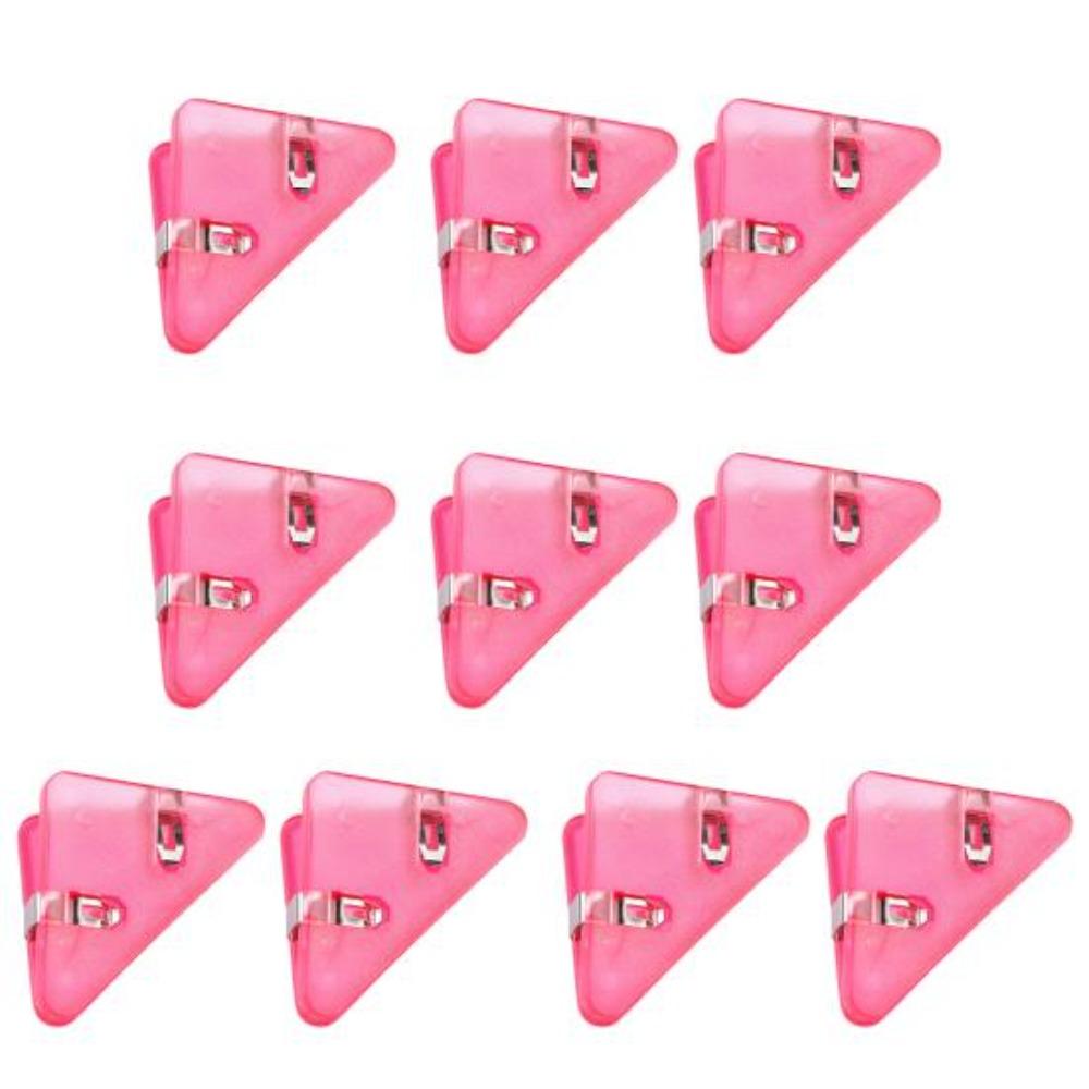 10Pcs Triangle Clips Multifunctional Transparent Large Angle Jelly Color Reusable Binding Mini Book Paper Binder Clips Desktop Organizer for Office