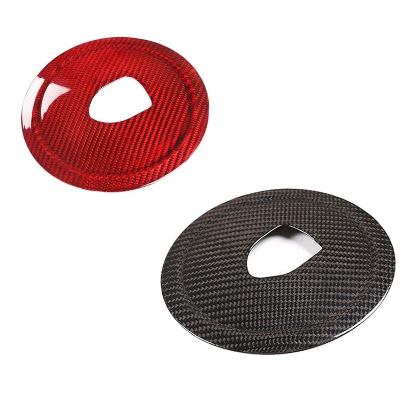 Real Carbon Fiber Steering Wheel Rings Logo Trim Cover Stickers For Porsche 911 Panamera Cayenne Boxster 2008-2016